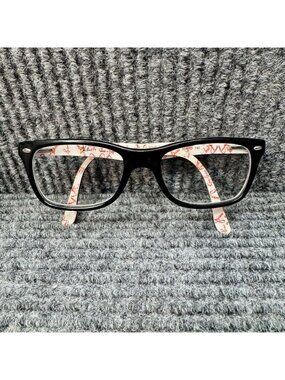 Ray-Ban RB5228 5014 Eyeglasses Black White and Red 50-17-140 Full Rim + Case